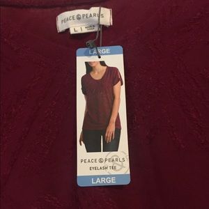 Peace & Pearls eyelash tee